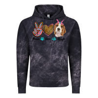 Cloud Black peace love beagle Vintage Hoodie - RanaPortraitStore