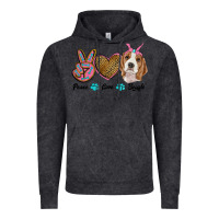 Vintage Black peace love beagle Vintage Hoodie - RanaPortraitStore