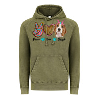 Vintage Olive peace love beagle Vintage Hoodie - RanaPortraitStore