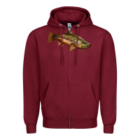 Burgundy brown trout Zipper Hoodie - LillyAllenDesigns