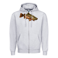 Heather Grey brown trout Zipper Hoodie - LillyAllenDesigns