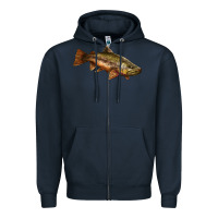 Navy brown trout Zipper Hoodie - LillyAllenDesigns