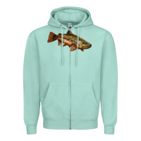 Seafoam brown trout Zipper Hoodie - LillyAllenDesigns