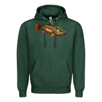 Sports Green brown trout Zipper Hoodie - LillyAllenDesigns