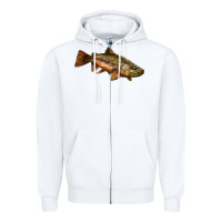 White brown trout Zipper Hoodie - LillyAllenDesigns