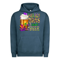 Pigment Midnight Navy Mardi Gras and beer Urban Hoodie - NancyCooperArtShop