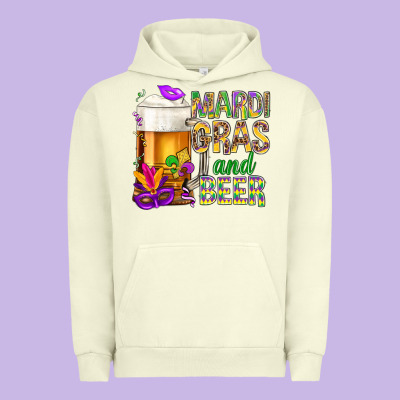 Mardi Gras And Beer Urban Hoodie Designed By Nancycooperartshop