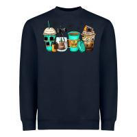 Navy photography coffee cups Heavyweight Sweatshirt - Zillion Design Studio
