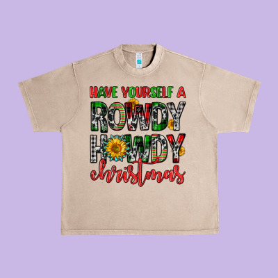 Have Yourself A Rowdy Howdy Christmas Urban Heavy Tee Designed By Fadigitalartstudio