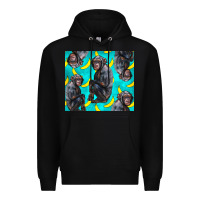 Black Chimpanzee And Banana Premium Hoodie - LillyAllenDesigns