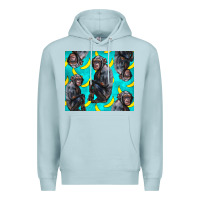 Blue Mist Chimpanzee And Banana Premium Hoodie - LillyAllenDesigns
