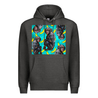 Charcoal Heather Chimpanzee And Banana Premium Hoodie - LillyAllenDesigns