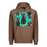 Chestnut Chimpanzee And Banana Premium Hoodie - LillyAllenDesigns