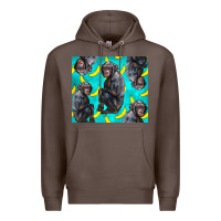 Coffee Chimpanzee And Banana Premium Hoodie - LillyAllenDesigns
