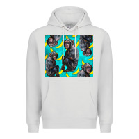 Dove Grey Chimpanzee And Banana Premium Hoodie - LillyAllenDesigns