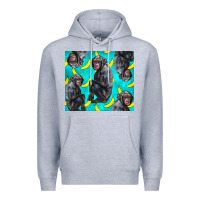 Heather Grey Chimpanzee And Banana Premium Hoodie - LillyAllenDesigns