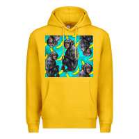 Lemon Chimpanzee And Banana Premium Hoodie - LillyAllenDesigns