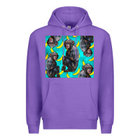 Purple Chimpanzee And Banana Premium Hoodie - LillyAllenDesigns