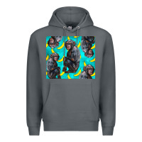Rock Chimpanzee And Banana Premium Hoodie - LillyAllenDesigns