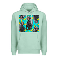 Seafoam Chimpanzee And Banana Premium Hoodie - LillyAllenDesigns