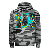 Slate Camo Chimpanzee And Banana Premium Hoodie - LillyAllenDesigns