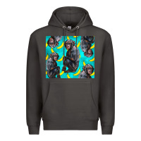 Smoke Chimpanzee And Banana Premium Hoodie - LillyAllenDesigns
