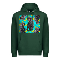 Sports Green Chimpanzee And Banana Premium Hoodie - LillyAllenDesigns