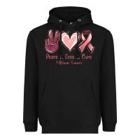 Black Peace love cure Uterine Cancer Heavyweight Hoodie - NancyCooperArtShop