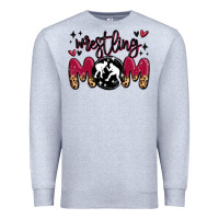 Heather Grey wrestling mom Premium Sweatshirt - MaliasSmallBusiness