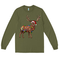 Army Green reindeer Long Sleeve Tee - JahusDesignShop