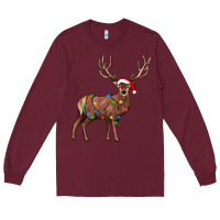 Burgundy reindeer Long Sleeve Tee - JahusDesignShop