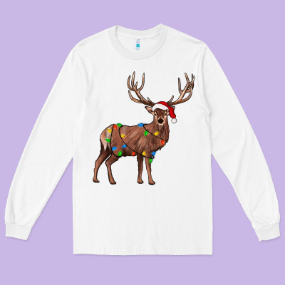 Reindeer Long Sleeve Tee Designed By Jahusdesignshop