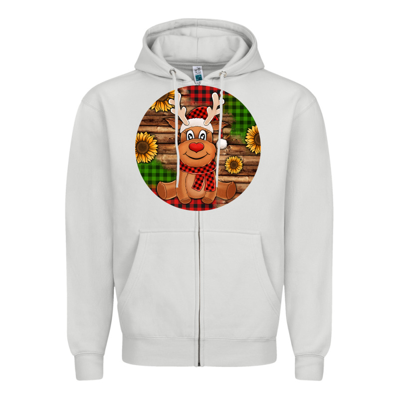 Cute Reindeer Christmas Zipper Hoodie by Jasminsmagicworld | Teevron