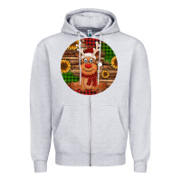 Heather Grey Cute reindeer Christmas Zipper Hoodie - Jasminsmagicworld