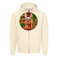 Sandshell Cute reindeer Christmas Zipper Hoodie - Jasminsmagicworld