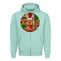 Seafoam Cute reindeer Christmas Zipper Hoodie - Jasminsmagicworld