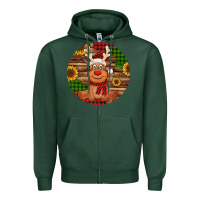 Sports Green Cute reindeer Christmas Zipper Hoodie - Jasminsmagicworld