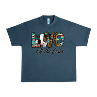 Midnight Navy love of the cows Urban Heavy Tee - CowhideDigitalArt