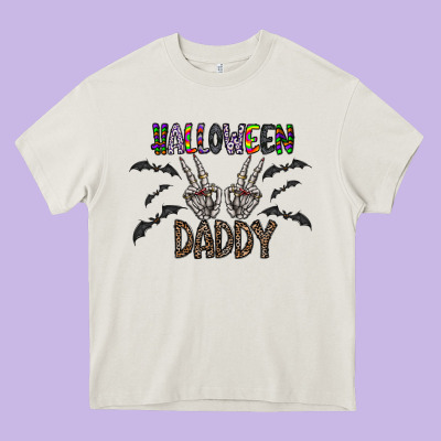 Halloween Daddy Heavy Core Tee Designed By Cowhidedigitalart