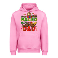 Fuchsia Pink Nacho Average Dad with Mustache Urban Hoodie - texasbilliewilder