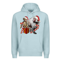 Blue Mist Christmas Baboon Baby And Mama Premium Hoodie - LillyAllenDesigns