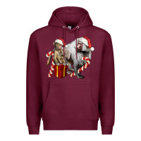 Burgundy Christmas Baboon Baby And Mama Premium Hoodie - LillyAllenDesigns