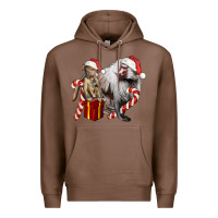 Chestnut Christmas Baboon Baby And Mama Premium Hoodie - LillyAllenDesigns