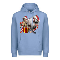Colony Blue Christmas Baboon Baby And Mama Premium Hoodie - LillyAllenDesigns
