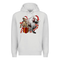 Dove Grey Christmas Baboon Baby And Mama Premium Hoodie - LillyAllenDesigns