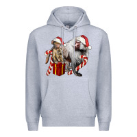 Heather Grey Christmas Baboon Baby And Mama Premium Hoodie - LillyAllenDesigns