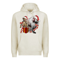 Oatmeal Heather Christmas Baboon Baby And Mama Premium Hoodie - LillyAllenDesigns