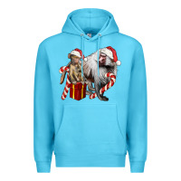 Ocean Blue Christmas Baboon Baby And Mama Premium Hoodie - LillyAllenDesigns