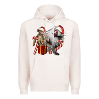 Pale Pink Christmas Baboon Baby And Mama Premium Hoodie - LillyAllenDesigns
