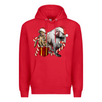 Red Christmas Baboon Baby And Mama Premium Hoodie - LillyAllenDesigns